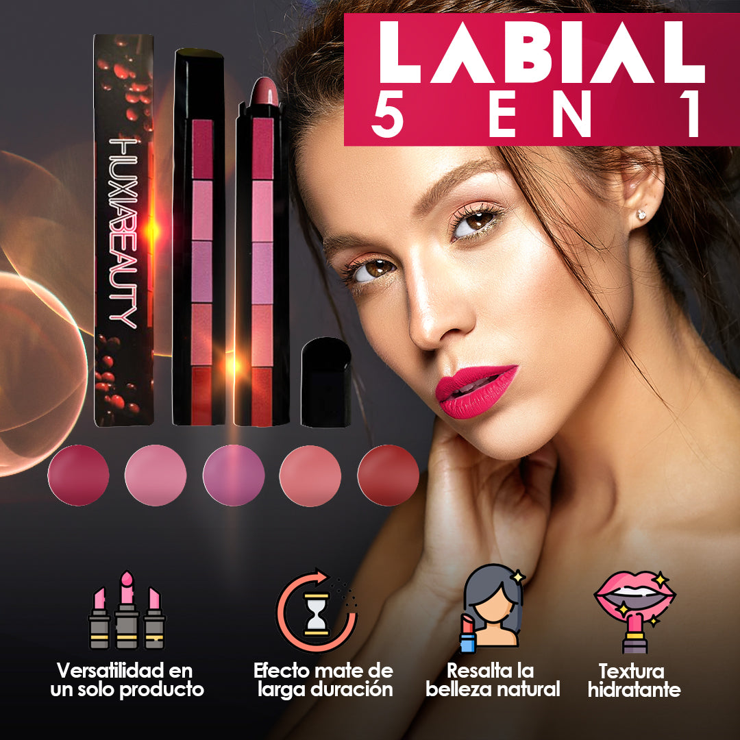 Labial 5 Colores (Pack de 2): Acabado Mate Suave e Hidratante